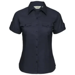 Camicia Da Lavoro a Maniche Corte da Donna Arrotolata Russell - JE919F