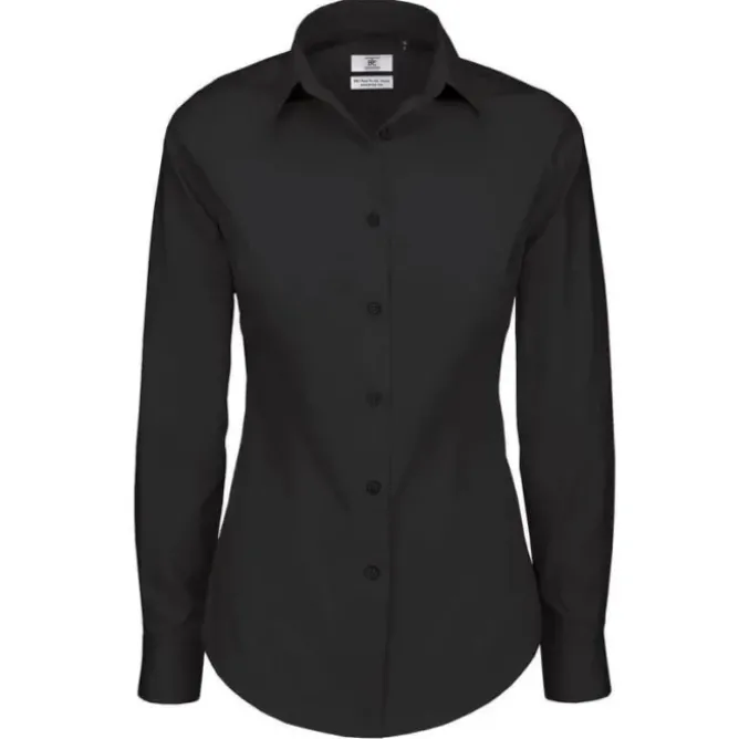 Camicia Da Lavoro Black Tie LSL Stretch da Donna B&C Collection - BCSWP23