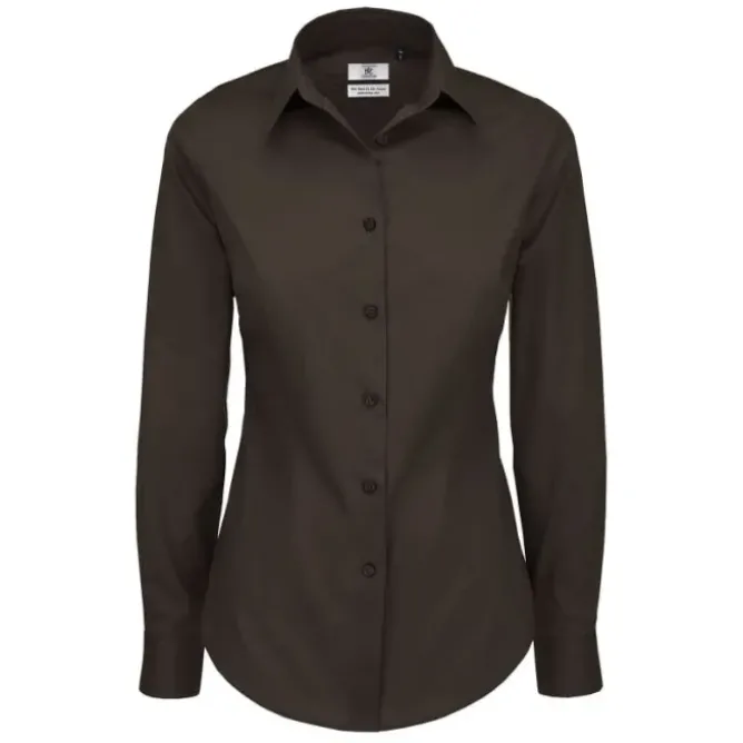 Camicia Da Lavoro Black Tie LSL Stretch da Donna B&C Collection - BCSWP23