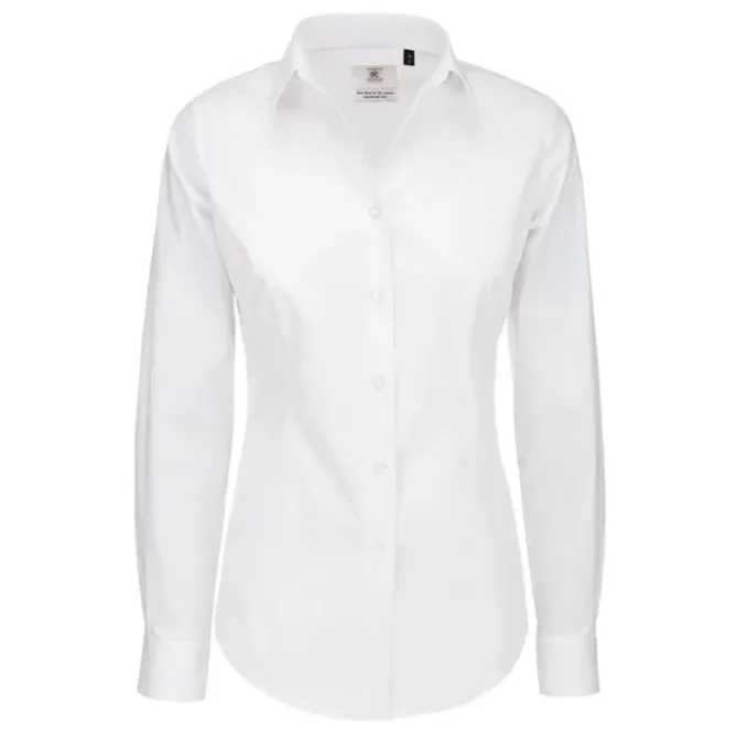 Camicia Da Lavoro Black Tie LSL Stretch da Donna B&C Collection - BCSWP23