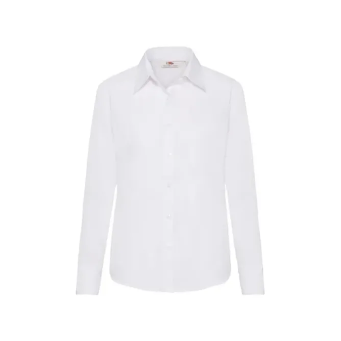 Camicia Da Lavoro Popeline da Donna Manica Lunga Fruit Of The Loom FR650120