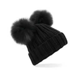 Cappello Faux Fur Double Pop Pom Beanie Beechfield - B414