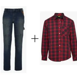 Completo da lavoro Diadora Pantaloni da lavoro in Jeans Stone Plus & Camicia in Flanella Diadora Padded Shirt