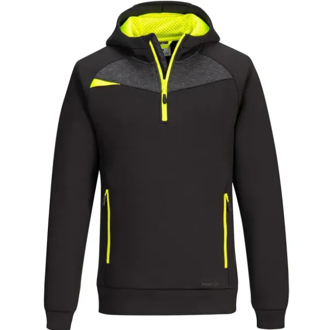 Felpa da Lavoro con Cappuccio Mezza Zip Portwest DX467