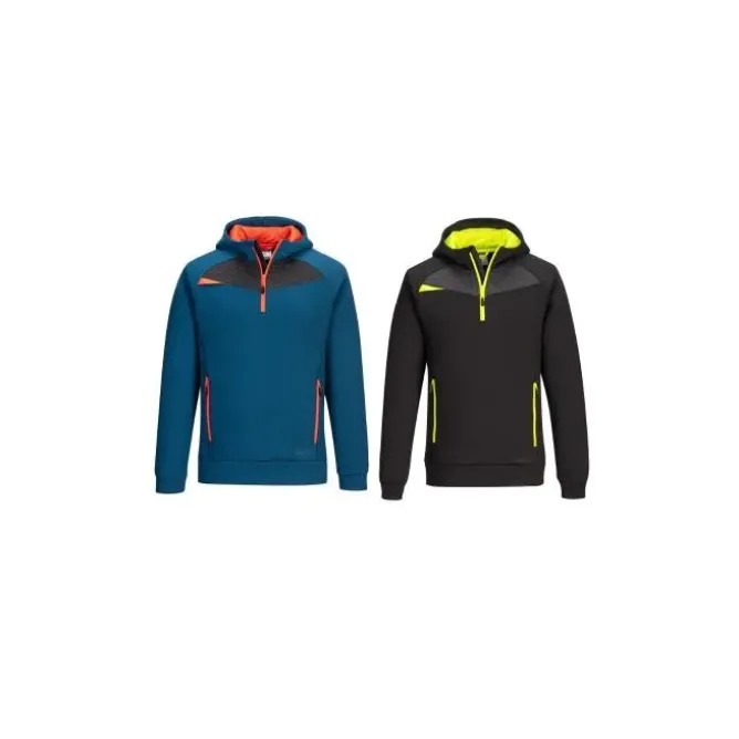 Felpa da Lavoro con Cappuccio Mezza Zip Portwest DX467