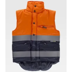 Fuori tutto - Gilet da Lavoro Imbottito Bicolore Alta Visibilità S4035 Workteam Colore NAVY/ORANGE Taglia XL