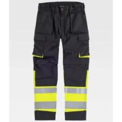Fuori tutto - Pantalone da Lavoro Multitasche Alta Visibilità C2918 - Workteam Taglia 56 Colore Nero Giallo