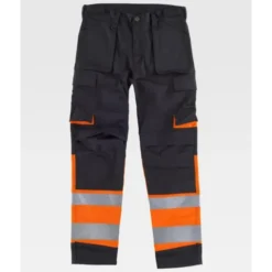 Fuori tutto - Pantalone da Lavoro Multitasche Alta Visibilità C2918 - Workteam Taglia 56 Colore Nero Giallo