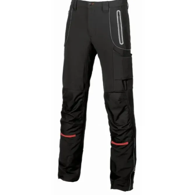 Fuori Tutto - Pantaloni da Lavoro Softshell Stretch Elasticizzati Multitasche U-Power Pit SY008BC black carbon taglia 44