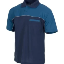 Fuori tutto - Polo combinata in tessuto piquè a manica corta - Workteam Taglia 2xl colore navy azzurro