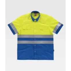 Fuori-tutto - Camicia da Lavoro Combinata Manica Corta Alta Visibilità C3812 - Workteam taglia 50 colore yellow royal