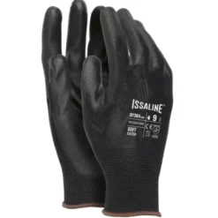 Fuori-Tutto 12 Paia - Guanti da lavoro in Poliuretano Spalmato PU - Issa Line 07284 colore Nero Taglia 8