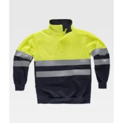 Fuori tutto - Felpa da Lavoro a Collo Alto Alta Visibilità C3839 - Workteam taglia M colore yellow navy