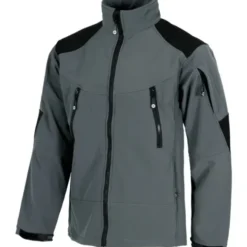 Fuori-Tutto Giacca Workshell multitasche combinata a collo alto - Workteam colore grigio/nero Taglia L
