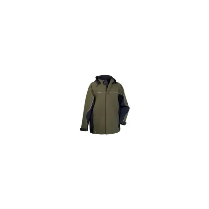 Giacca con Cappuccio da Lavoro Softshell Stretch Elasticizzata Multitasche Cofra Norway V093-0-00