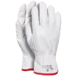 Guanti da lavoro in Pelle Fiore Bovino bianco orlato 005/B
