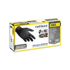 Guanti in Nitrile Neri Reflexx N81 senza polvere
