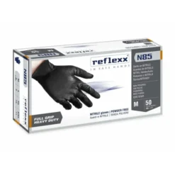Guanti in nitrile Reflexx N85 colore nero per meccanici