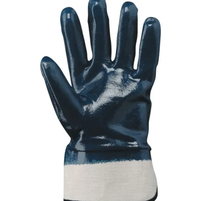 Guanti NBR con manichetta 7 cm. Dorso RICOPERTO Blu