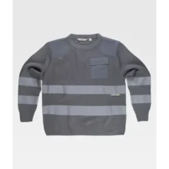 Maglione da Lavoro Girocollo con Bande Rinfrangenti S5507 - Workteam