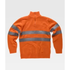 Maglione da Lavoro Mezza Zip Alta Visibilità C5508 - Workteam