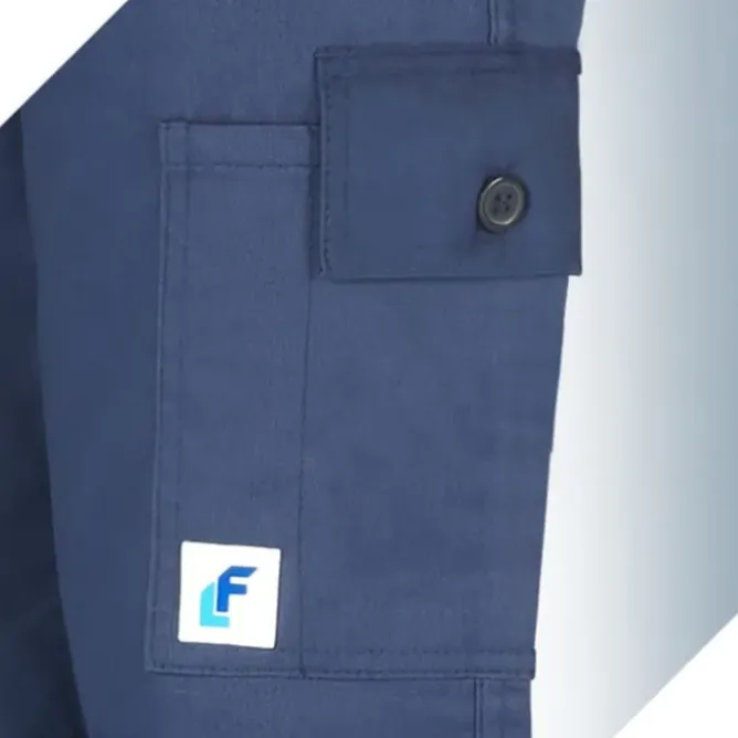 Pantalone Economici Blu Multitasche Cotone 100% Massaua Imbottiti Felpati Invernale