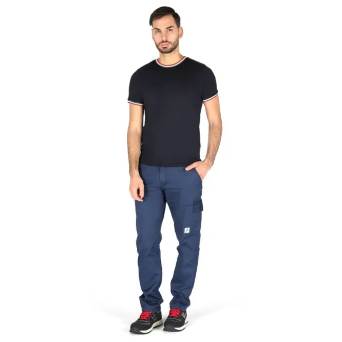 Pantalone Economico Blu Multitasche Cotone 100% Massaua