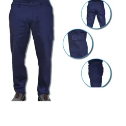 Pantalone Economico Blu Multitasche Cotone 100% Massaua