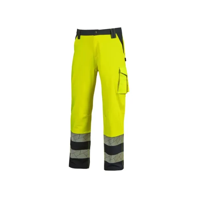 Pantaloni da Lavoro Stretch Multitasche Alta Visibilità U-Power Nova HL401