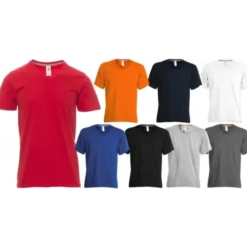 T-shirt Collo a V Manica Corta in Cotone V-Neck - Payper