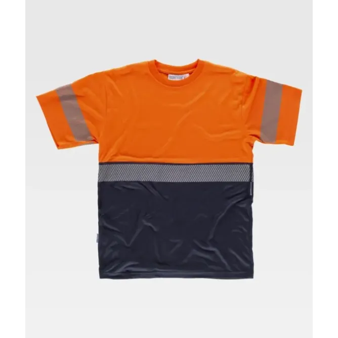 T-shirt da Lavoro M/C Alta Visibilità Bicolore con Bande Rinfrangenti C6030 - Workteam